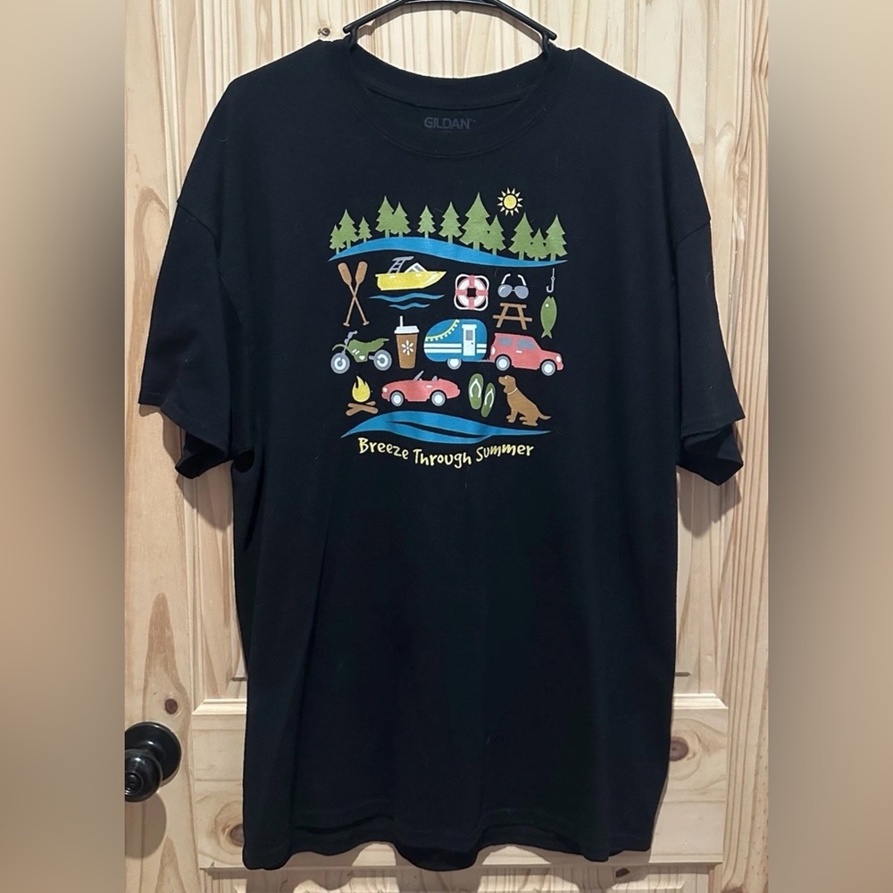 Gildan Black Adventure Graphic Tee